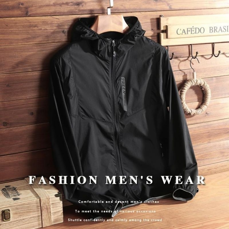 Jaket Parasut Green Outdoor Jaket Olah Raga Running