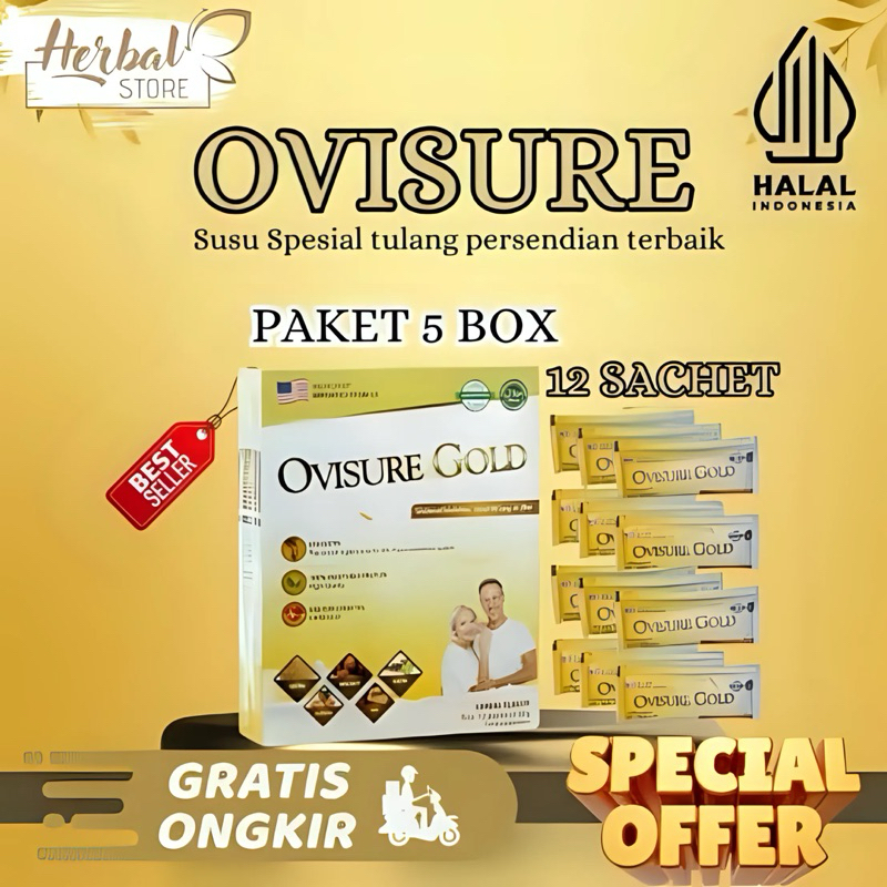 

(PAKET 5 BOX) OVISURE GOLD USA SUSU UNTUK TULANG DAN SENDI Milk Dairy susukambing