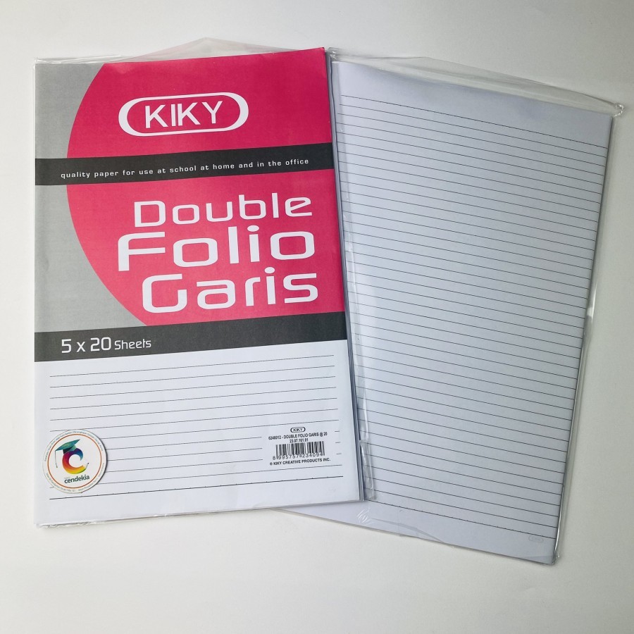 

Kertas Double Folio Bergaris KIKY - 20 lembar