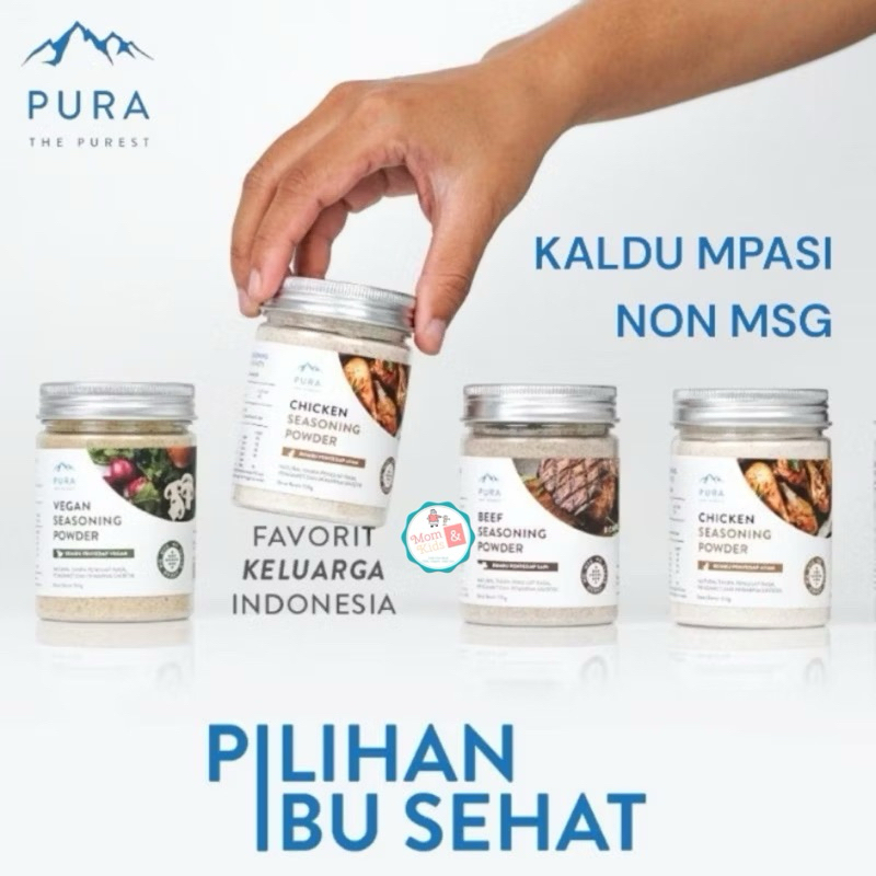 

PURA Seasoning Powder 100 gr | Kaldu Bubuk Penyedap Masakan | Kaldu MPASI Bayi Sehat Non MSG Gluten Free