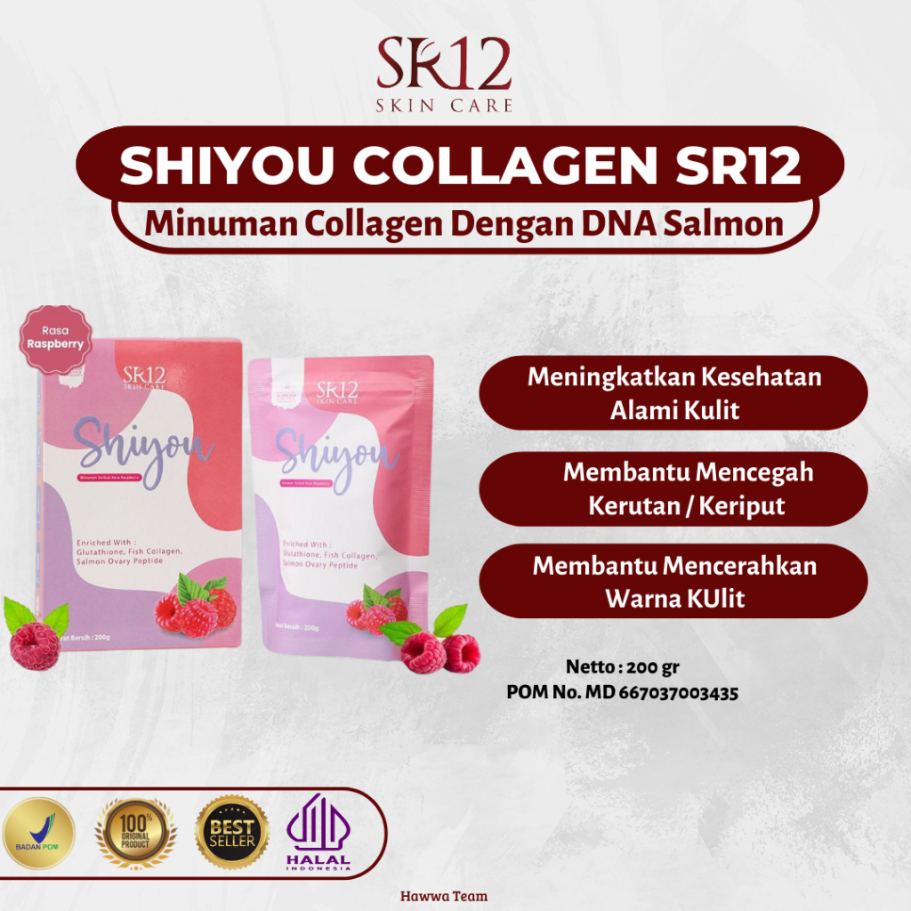 Shiyou Collagen DNA Salmon SR12 Herbal Skincare - Minuman Kolagen Pemutih Kulit, Suplemen Kecantikan