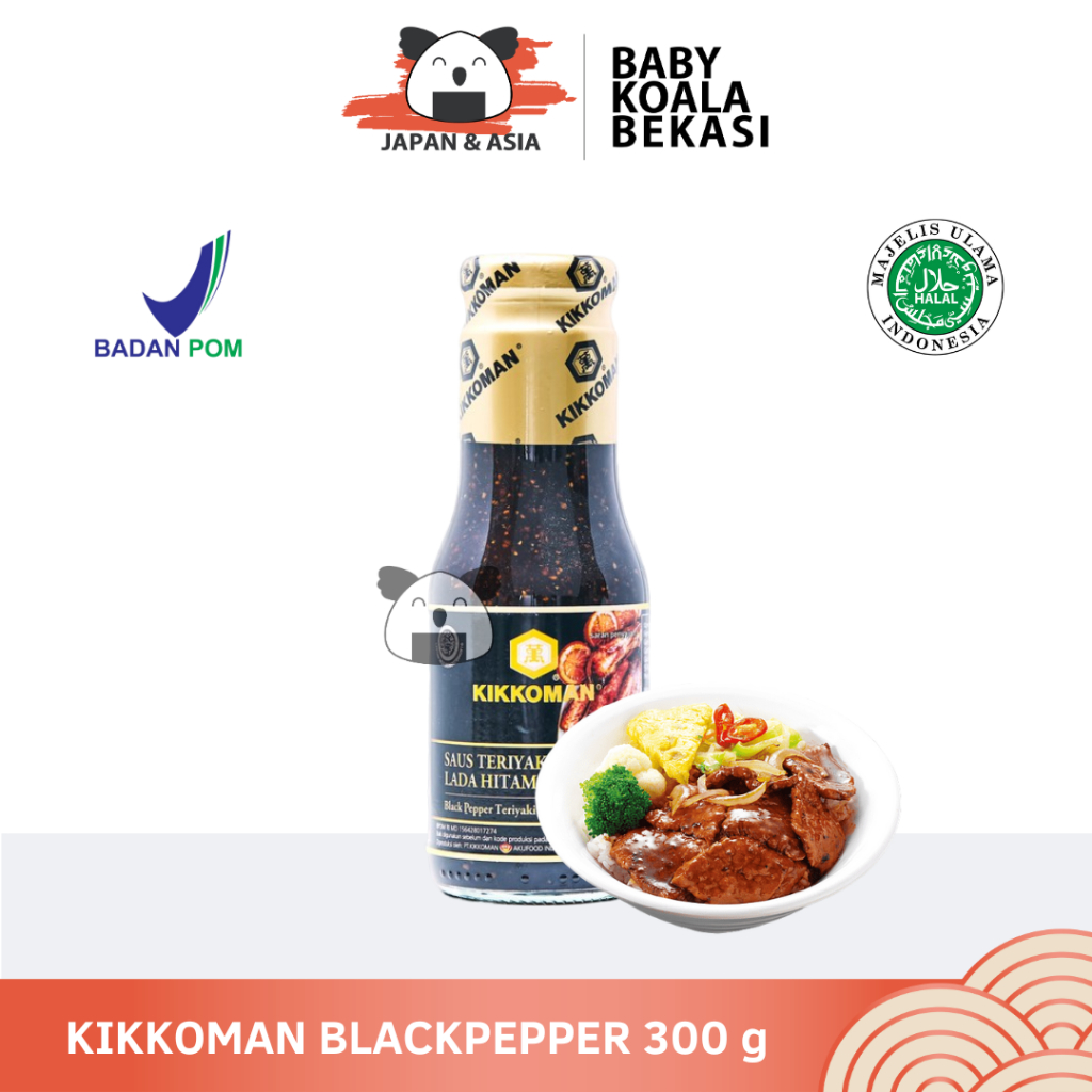 

KIKKOMAN Blackpepper Sauce 300 g Halal | Blackpepper Teriyaki Sauce..- Bekasi