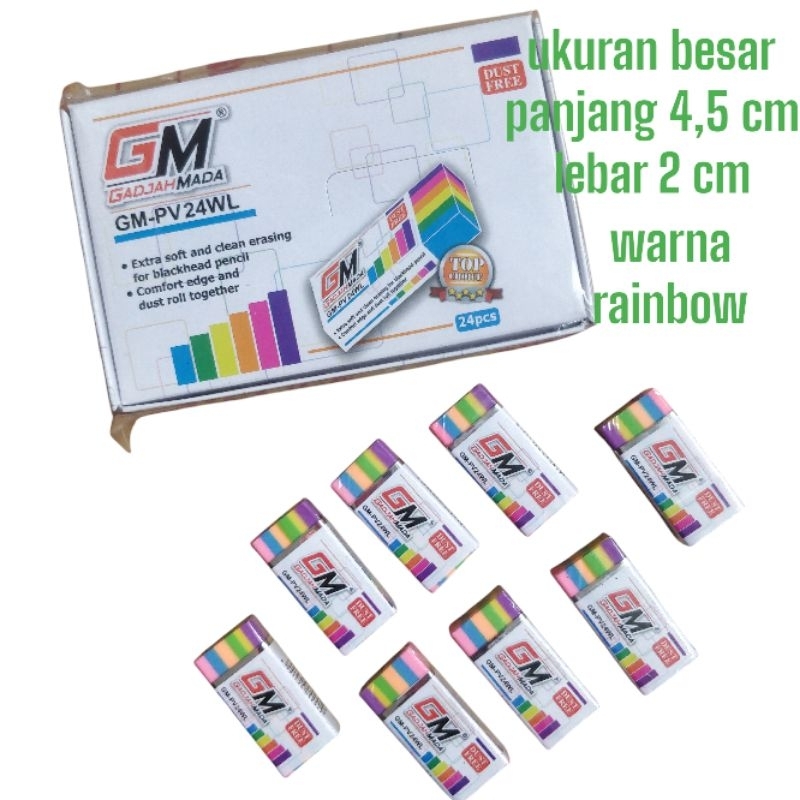 

penghapus pensil ukuran besar warna rainbow / setip pensil lapis pelangi besar