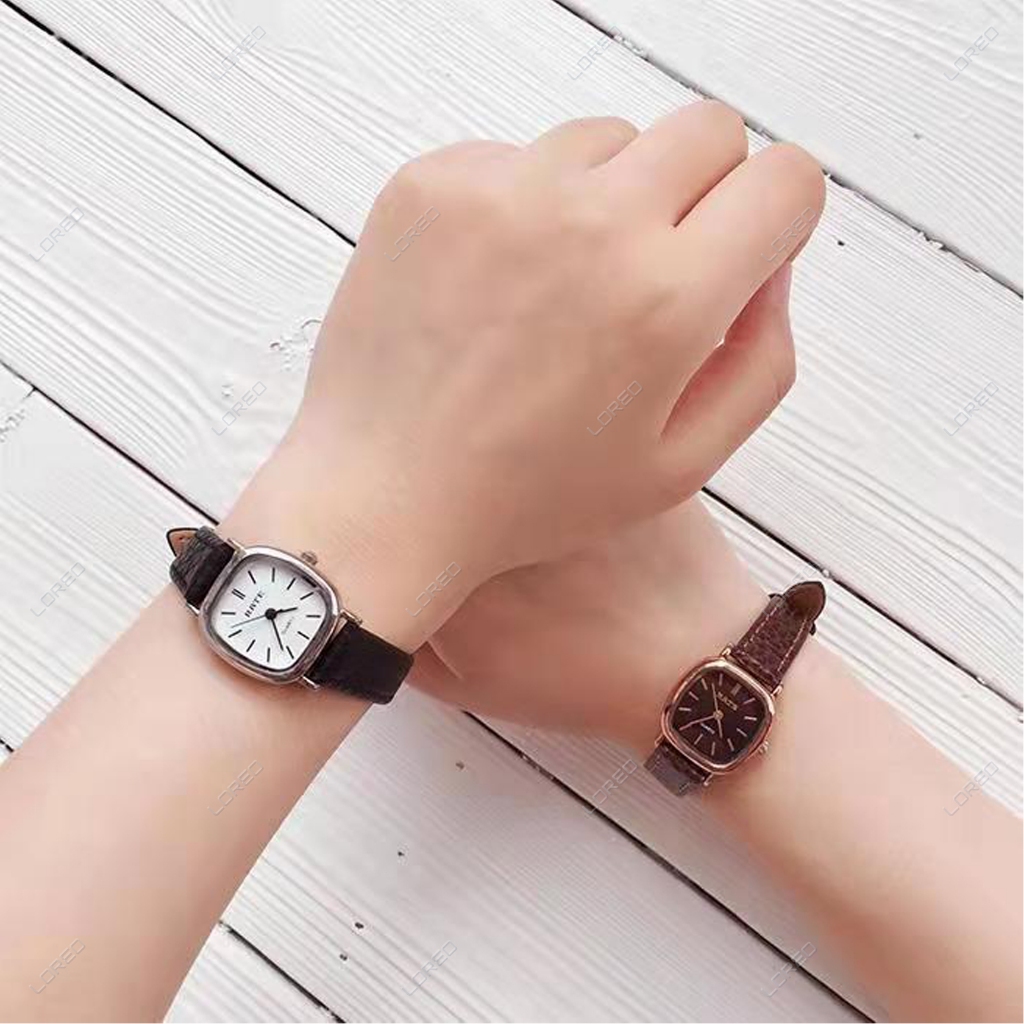 Loreo - Jam Tangan Wanita Strap Pu Croco Analog Quartz Model Retro