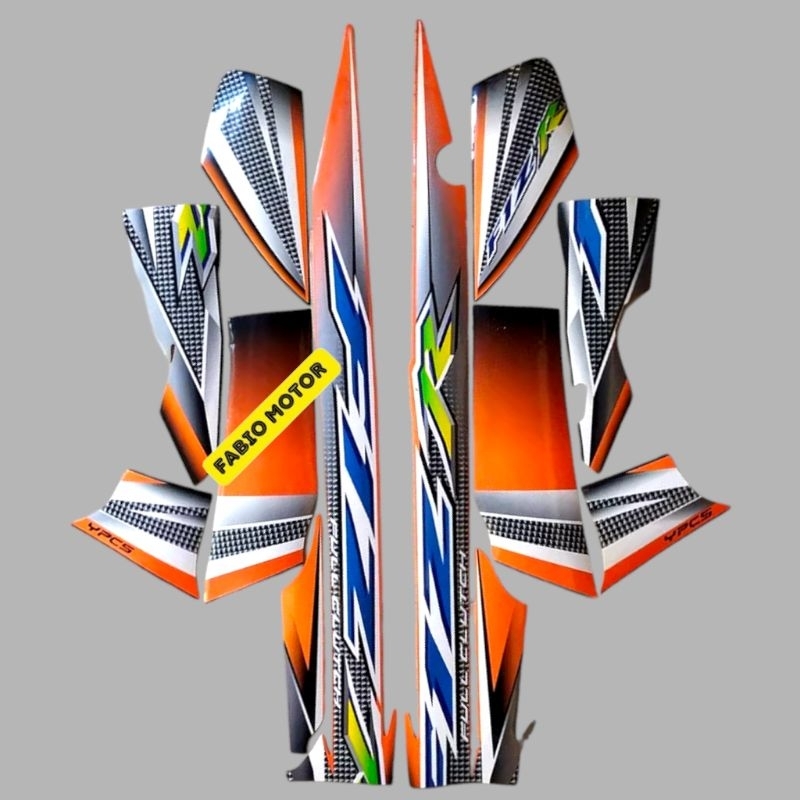 Striping Motor Yamaha F1ZR 2004 Hitam-Orange