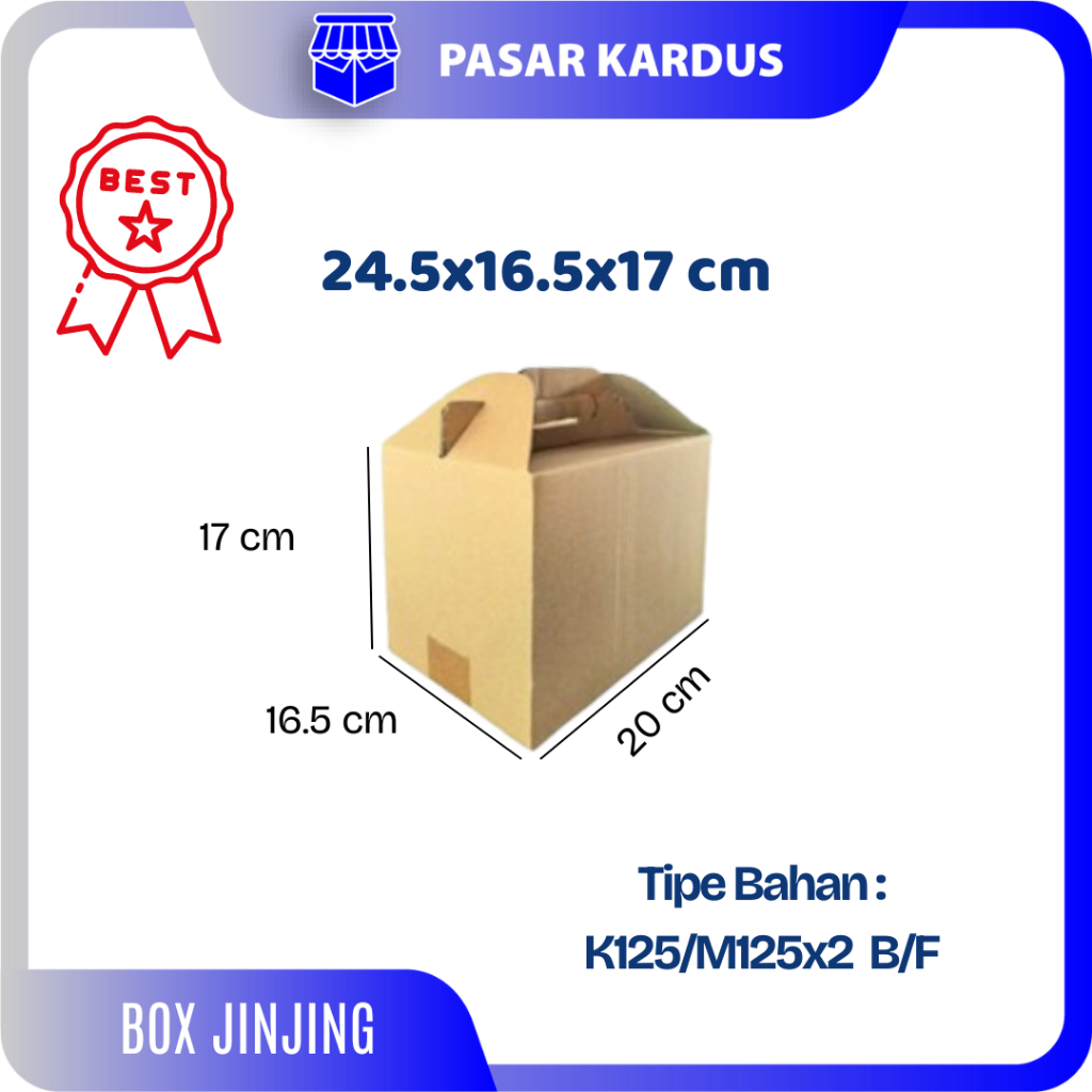 

(ISI 10 PCS) Box Jinjing Lakban / Box Jinjing / Gable Box / Box Oleh Oleh / Gable Box Jinjing UK. 24.5 x 16.5 x 17 cm