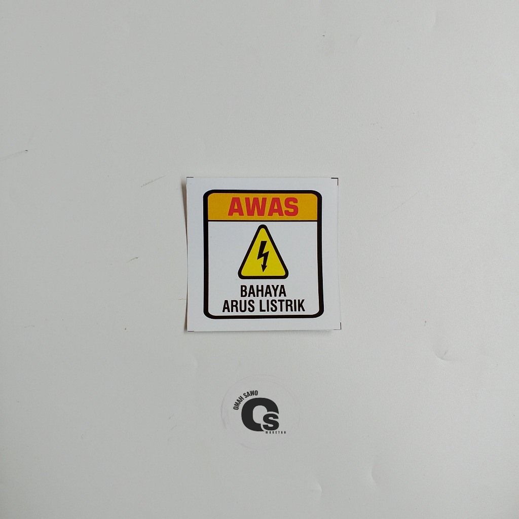 

Stiker Awas Arus Listrik - Stiker Bahaya Tegangan Listrik