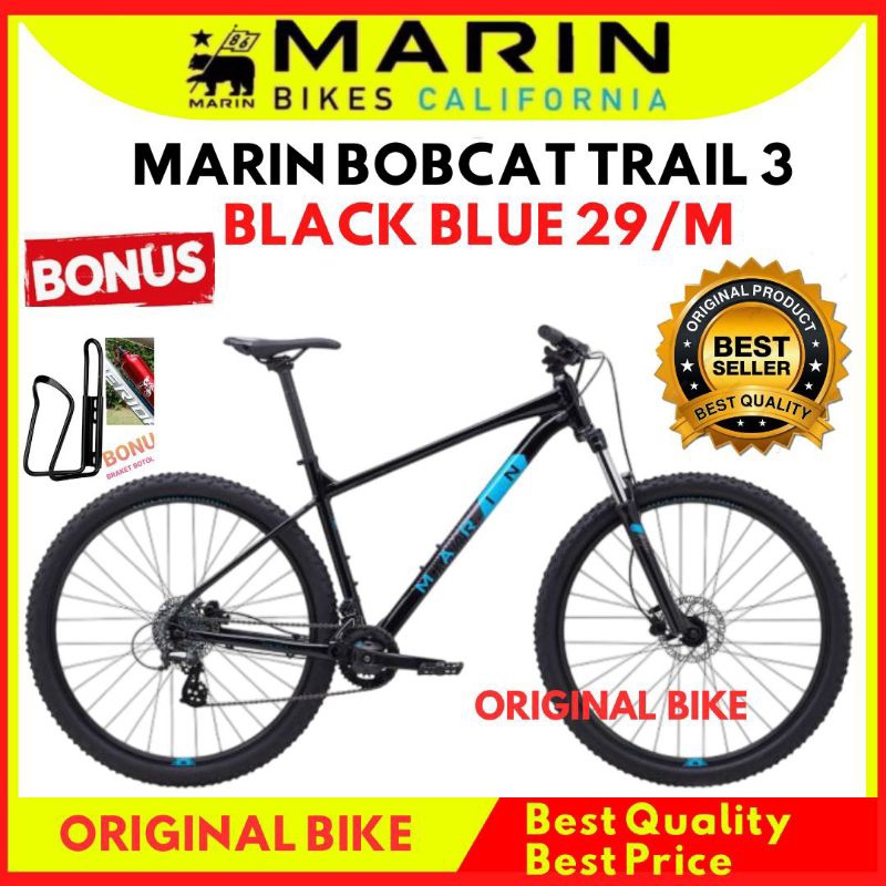 Marin Bobcat Trail 3 Black Blue 29 size M Sepeda MTB MARIN