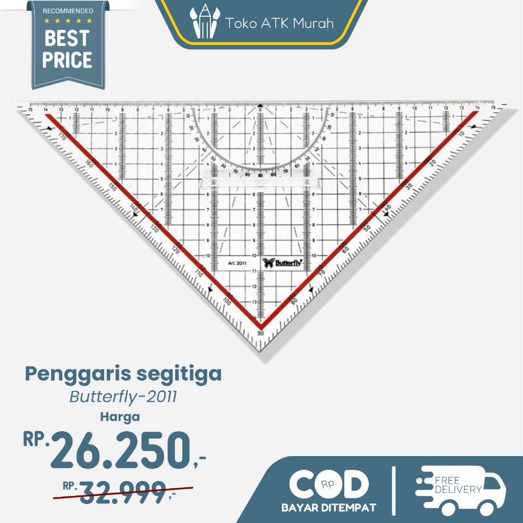 

Penggaris segitiga Butterfly-2011 / termurah/ terlaris