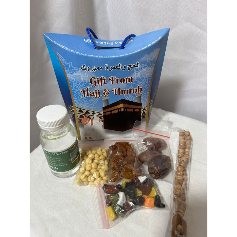 

Xmaster oleh oleh haji dan umroh Paket Tas Jingjing 50pcs Lengkap( air zam zam 80ml Ful)