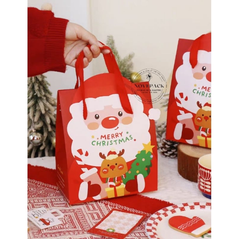 

(5 PCS) PAPER BAG/ GOODIE BAG/ TAS JINJING/ TAS HAMPERS CHRISTMAS NATAL