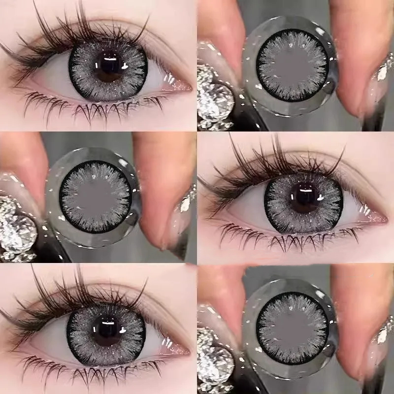 1 pasang lensa kontak warna diameter 14.2MM softlens soflen soflens softlens grey softlens hitam sof