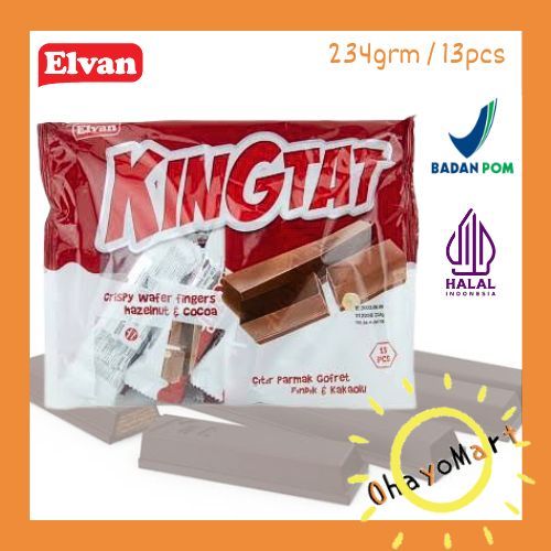 

Elvan Kingtat wafer chocolate / crispy wafer fingers hazelnut / Elvan wafer choco 234g