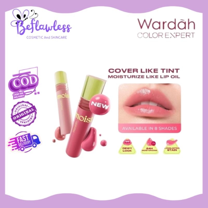 Wardah Moist Dew Tint 3 g - Liptint yang Mengadung Oatmilk dan Pentavitin - Ombre Tint