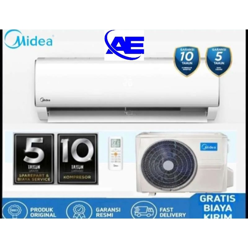 AC Midea low watt 1 pk MSAF-09CRN bergaransi resmi 10thn