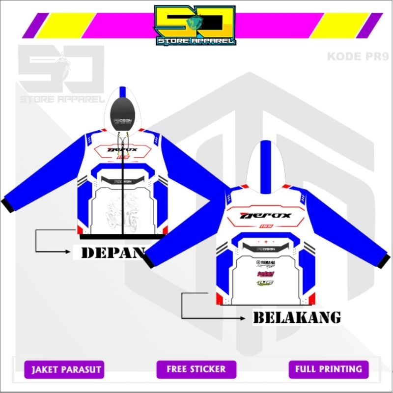 SCApparel - Jaket Parasut Taslan model kekinian jaket parasut aerox racing keren