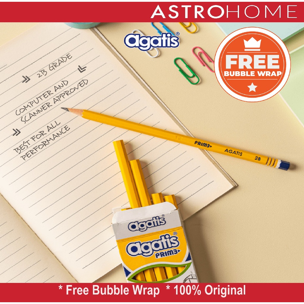 

Pensil Kayu Tulis Serut Ujian Sekolah Agatis Prime Wood Hexagonal Graphite Pencil 2B (12 Pcs)