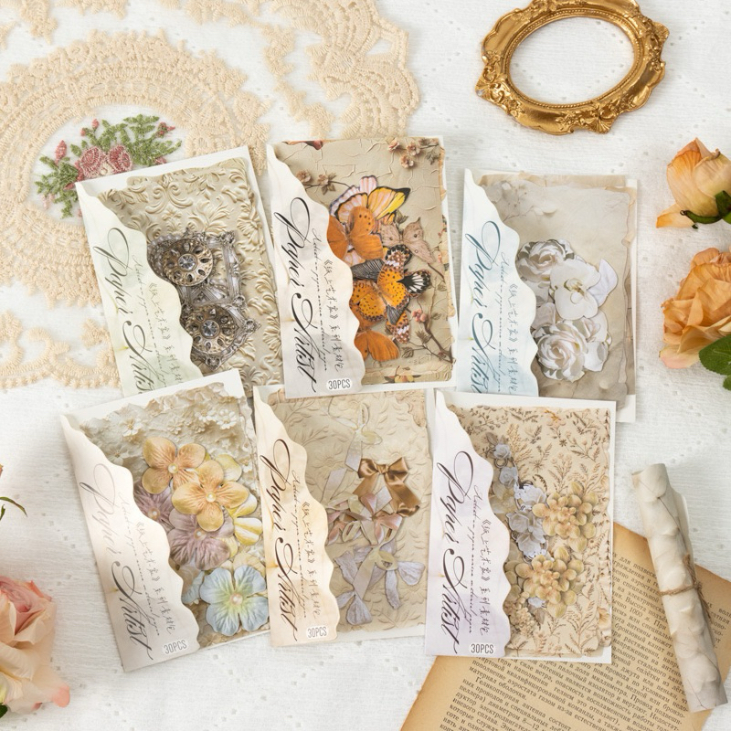 

(2AD) paper art deco dekor kertas hias motif vintage retro coklat burnt journaling