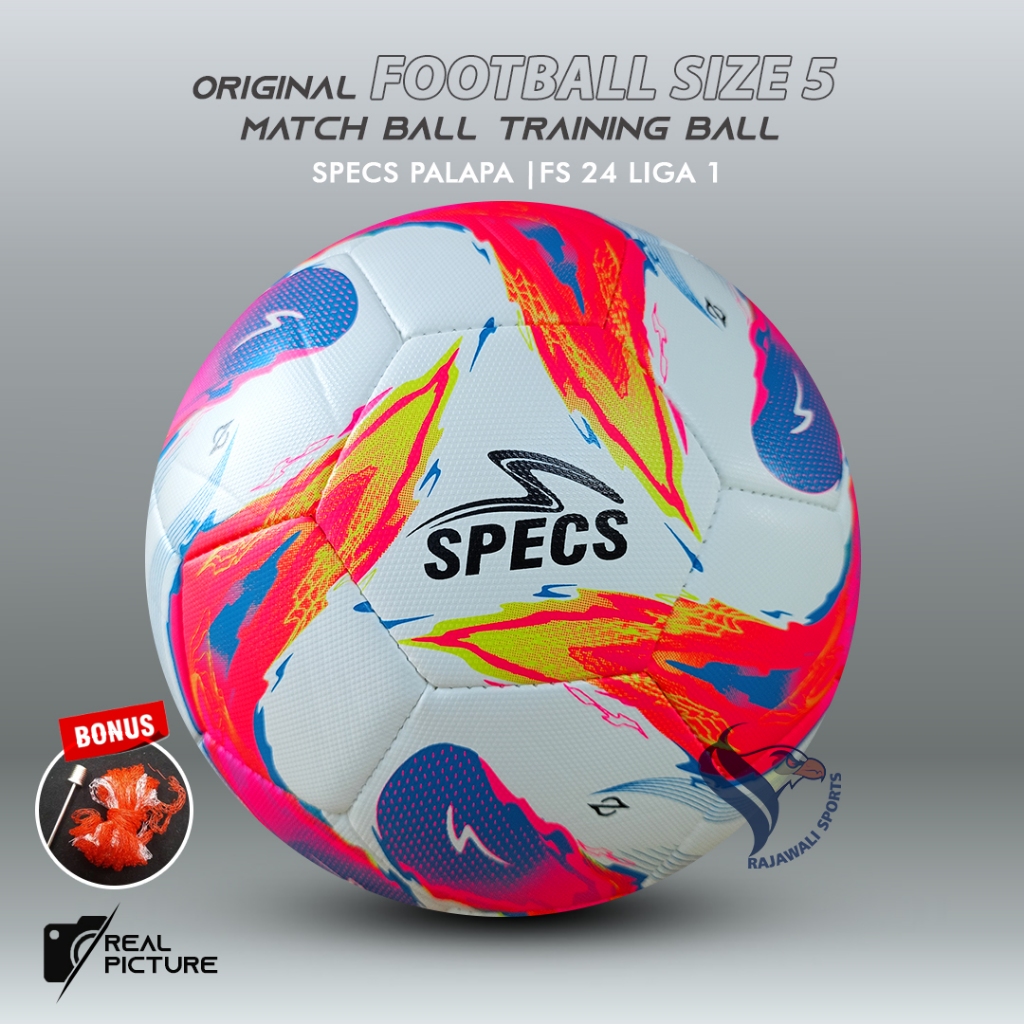 Bola Sepak Size 5 Original 100% SPECS PALAPA FS 24 LIGA 1 Sepak Bola Empuk Training Ball