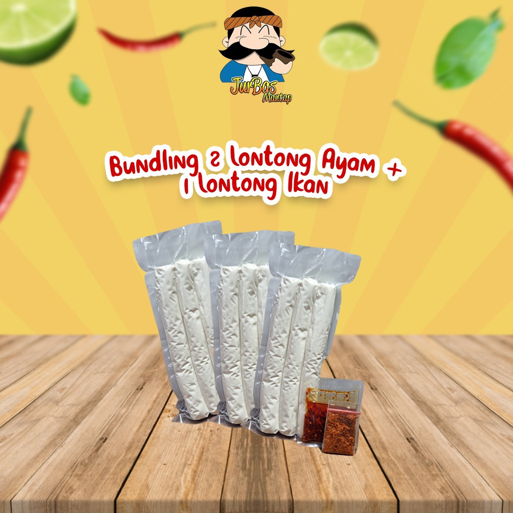 

[3 Pack] Bundling 2 Lontong Ayam + 1 Lontong Ikan