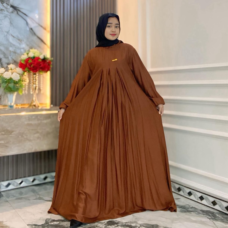 Jesslyn Dress - Gamis Wanita Jumbo LD 140 cm Bahan Rayon Twill