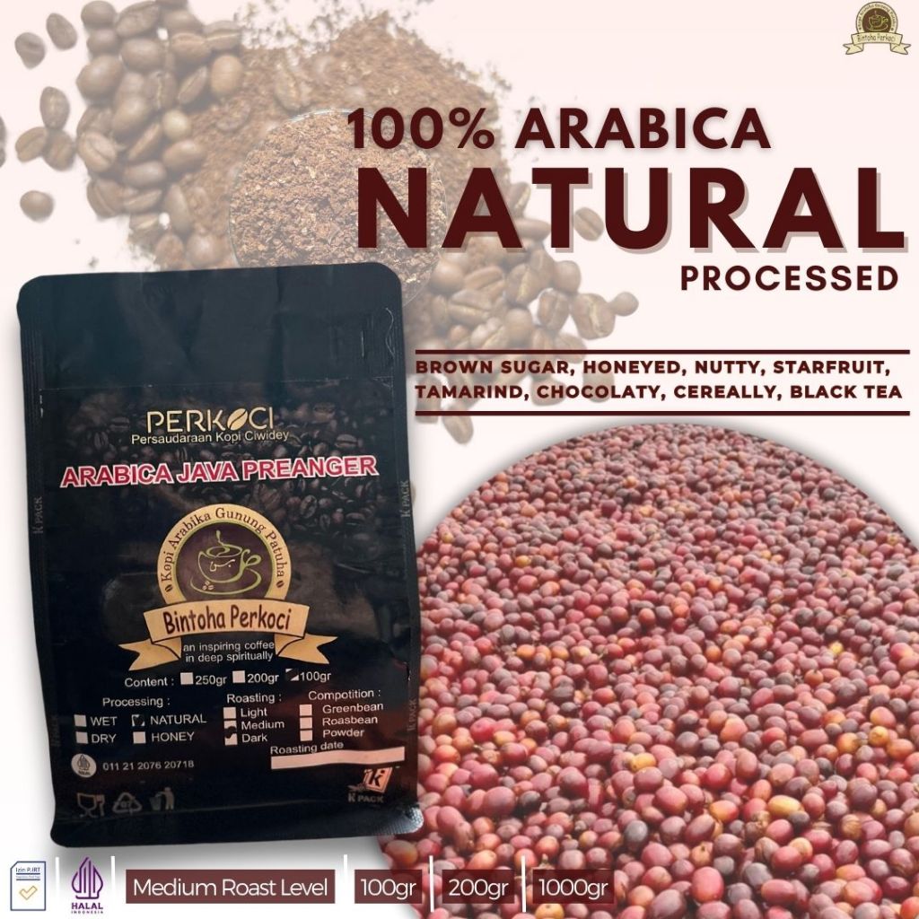 

Kopi Arabica Specialty Natural Processed - Bintoha Perkoci Kopi Origin Gunung Patuha Bandung