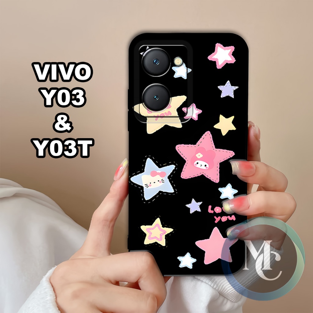 CC18/ Softcase karet lentur untuk Vivo Y03 dan Vivo Y03T/Motif cewek/case Vivo Y03/kesing Vivo Y03/s