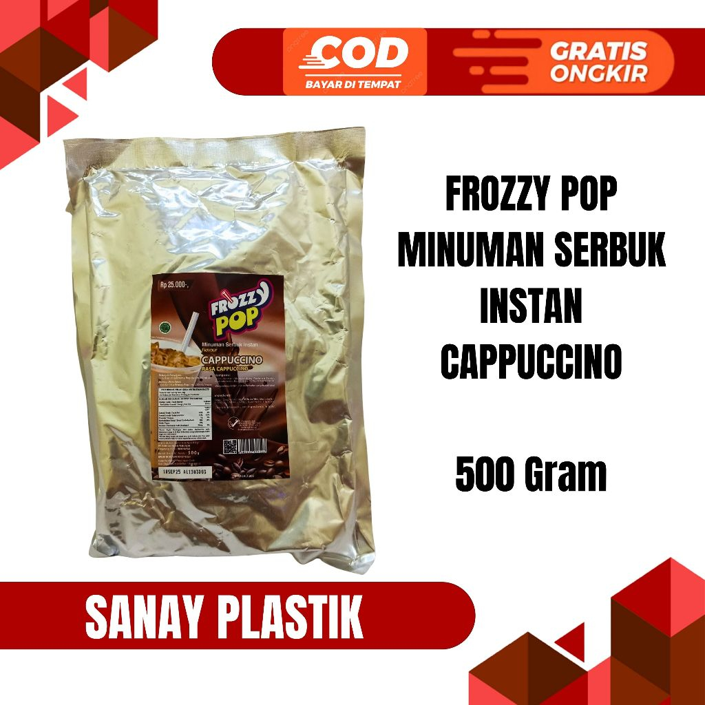 

FROZZY POP BUBUK MINUMAN SERBUK 500 GRAM CAPPUCINO COKELAT MANGGA