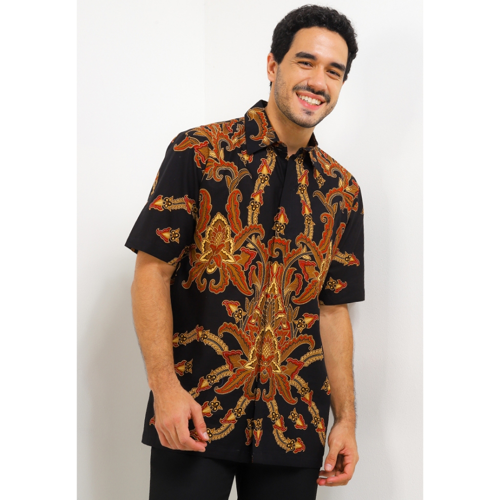 DANAR HADI - Kemeja Batik PE Sekar Pergola - 2SKPG.78.0724 - Hitam