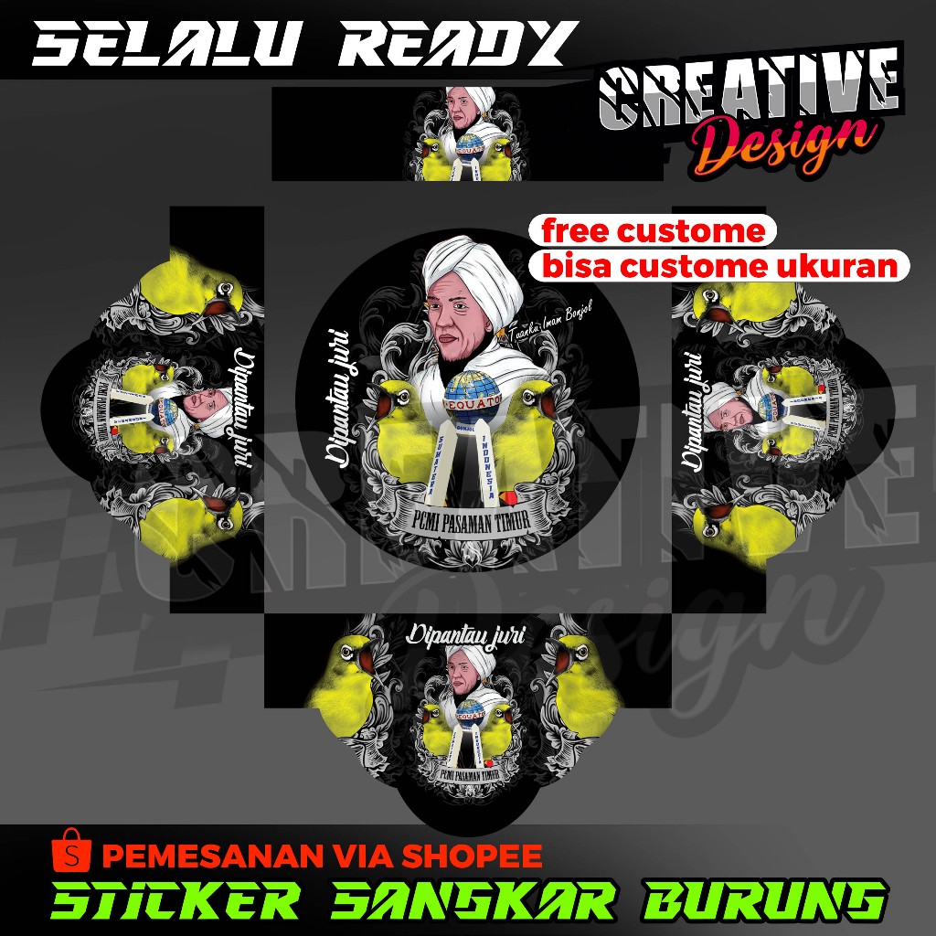 STICKER SANGKAR BURUNG PLECI //STICKER DECAL TEBOK PLECI CUSTOM