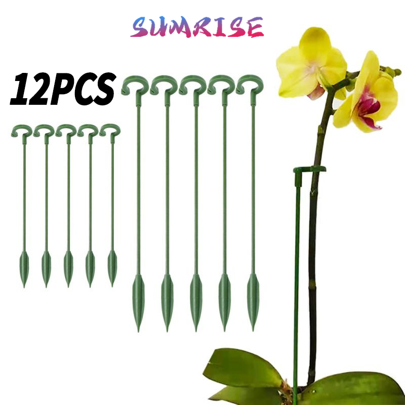 12pcs Besi Penyangga Tanaman Dan Bunga Penyangga Bunga 27 / 37cm Tiang Penyangga Tanaman Holder Tana