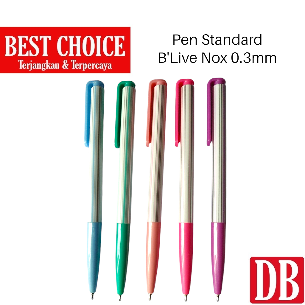 

RB Ballpoint / Pulpen Standard B'LIVE / Blive / B'LIVE NOX / Blive Nox 0.3 mm Hitam (12 pcs)