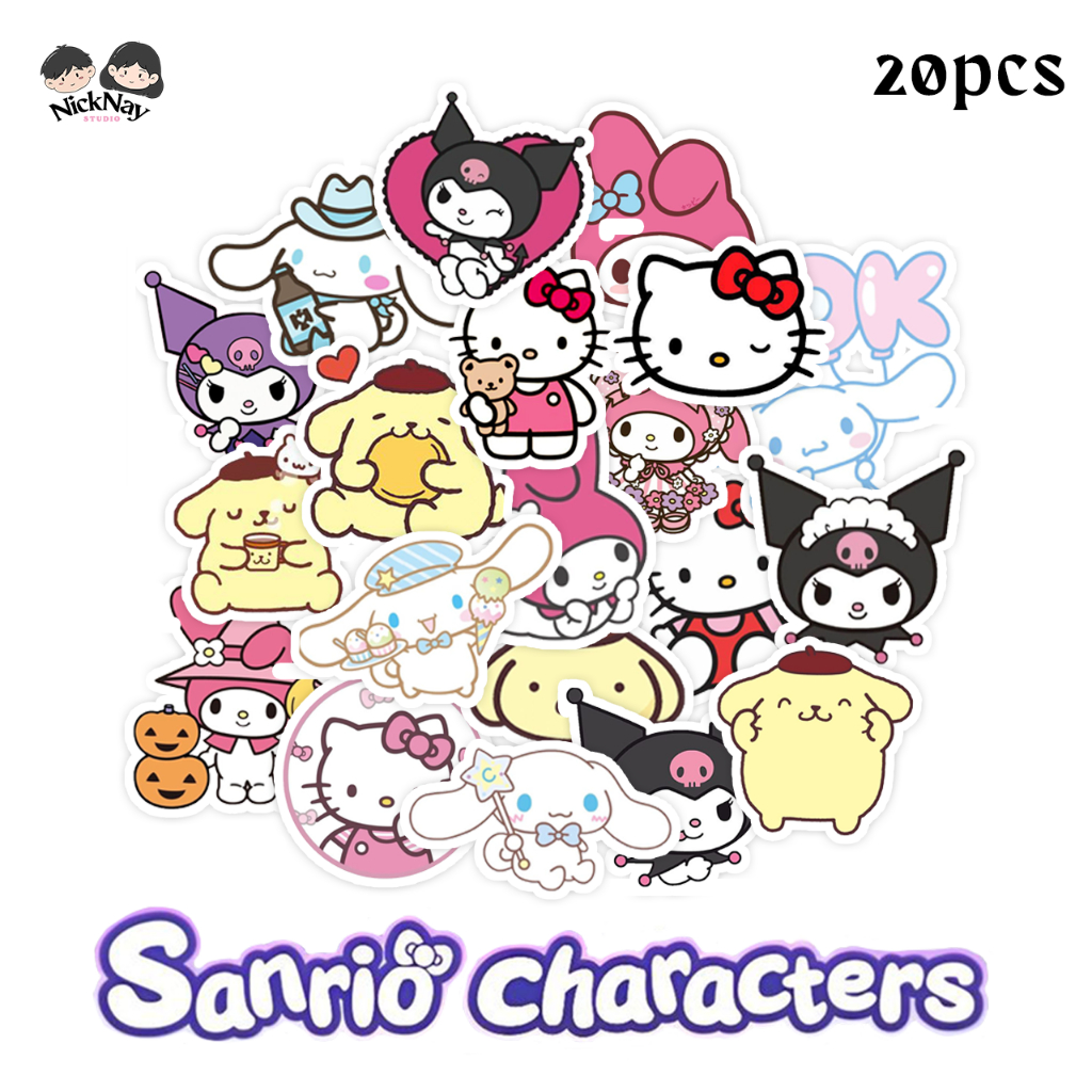 

STIKER SANRIO CHARACTER 20PCS | STIKER HELLO KITTY | STIKER KUROMI | STIKER MY MELODY | STIKER POMPOMPURIN | STIKER CINAMOROLL | STIKER LAPTOP | STIKER JURNAL