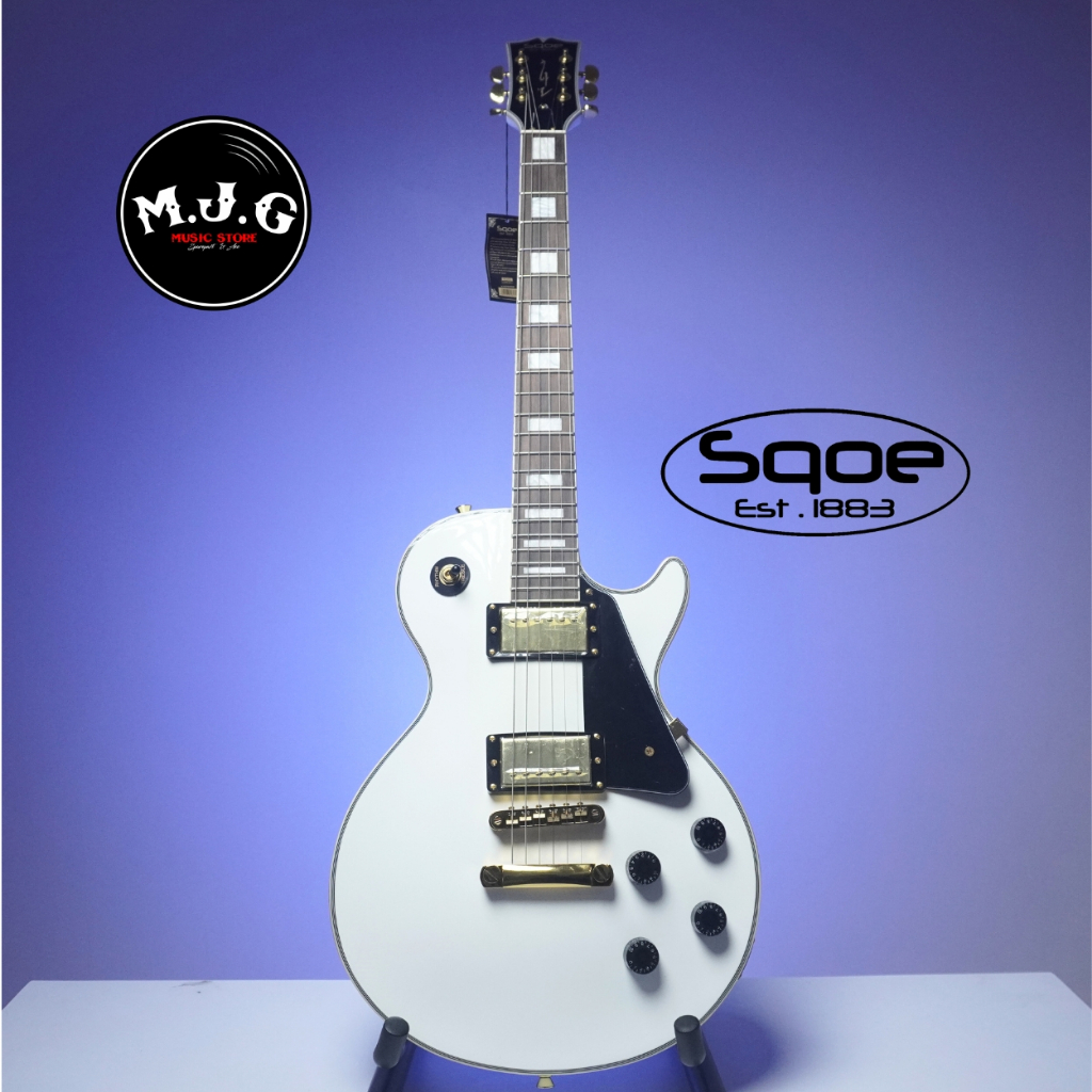 gitar elektrik sqoe SELP300 Les Paul LP series Alphine White with gold hardware