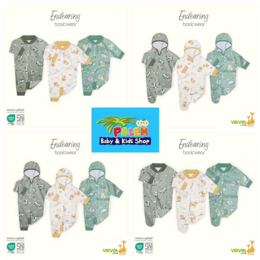3-pcs Velvet Junior Baju Kodok/jumper NEWBORN Motif Terbaru