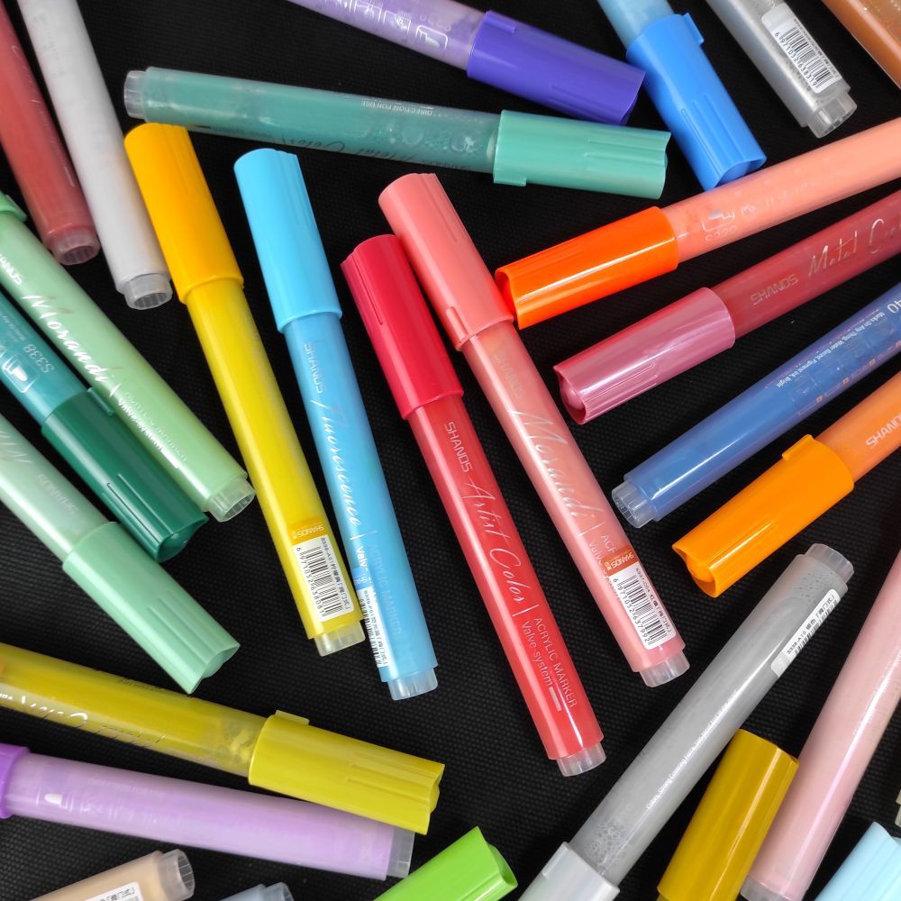 

SHANDS PANMOMO Acrylic Marker / Paint Spidol Cat Akrilik Semua Media / Warna Basic Dasar Pastel Neon Fluorescent / Artist Morandi Creative