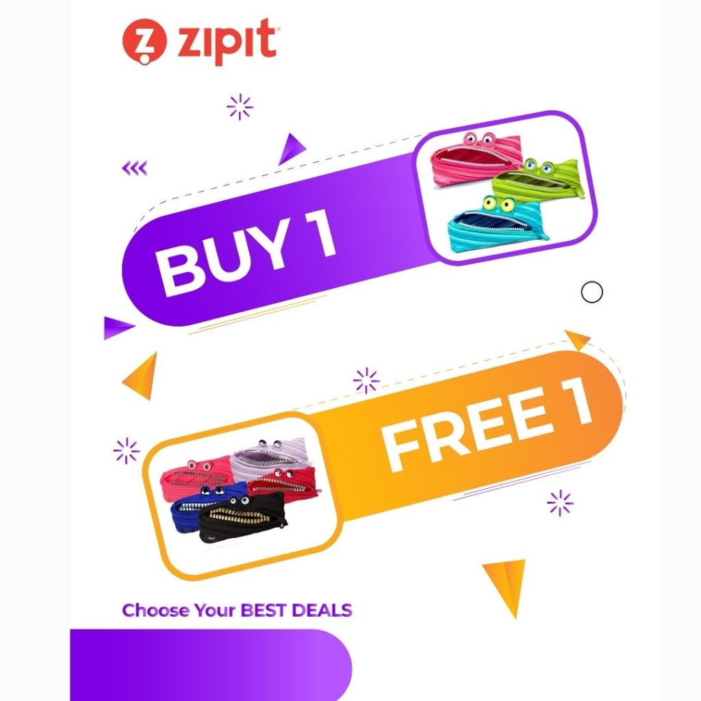 

[B1G1] Zipit Wildings Pouch - Hijau + Zipit Grillz Monster Pouch