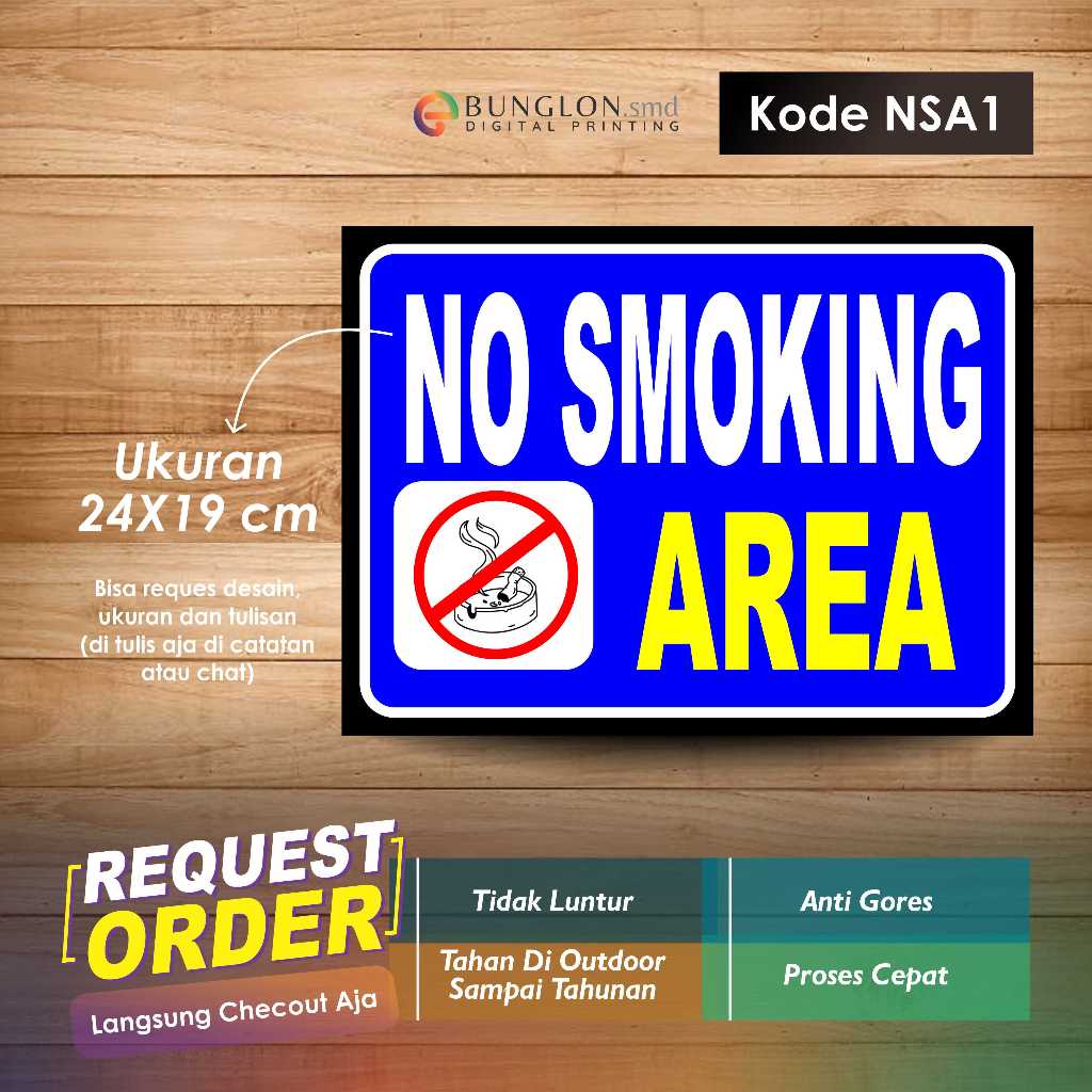 

STIKER NO SMOKING AREA + LAMINASI KODE NSA1 BIRU