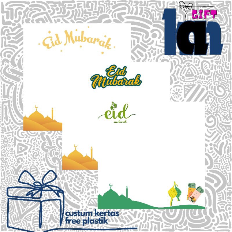 

EDISI EID 2.2 | ALAS PACKAGING | MINI GIFT CUSTOM KERTAS FREE PLASTIK | KARTU UCAPAN