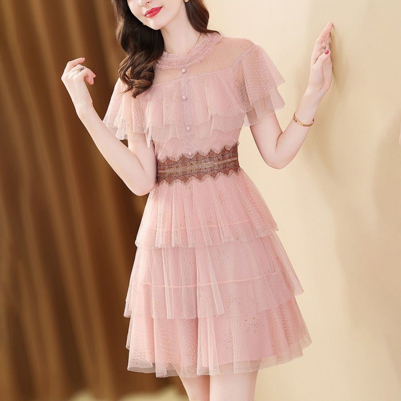 dress pesta wanita elegan party dress import Terbaru / Mini Dress Casual / Gaun Dress Sambungan Rend