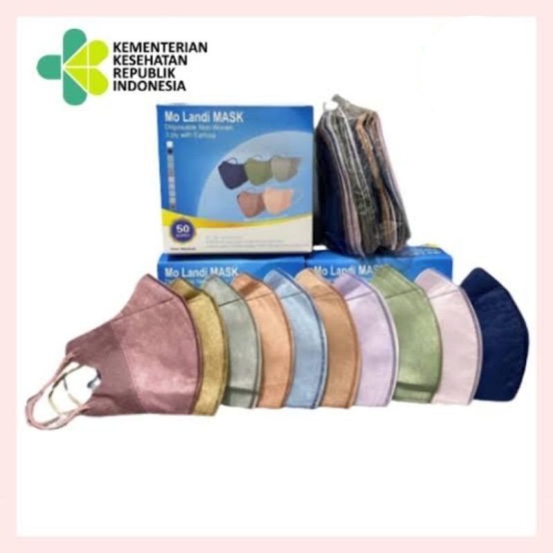 Masker Duckbill earloop Mix Warna isi 50 pcs HITAM/PUTIH / masker murah