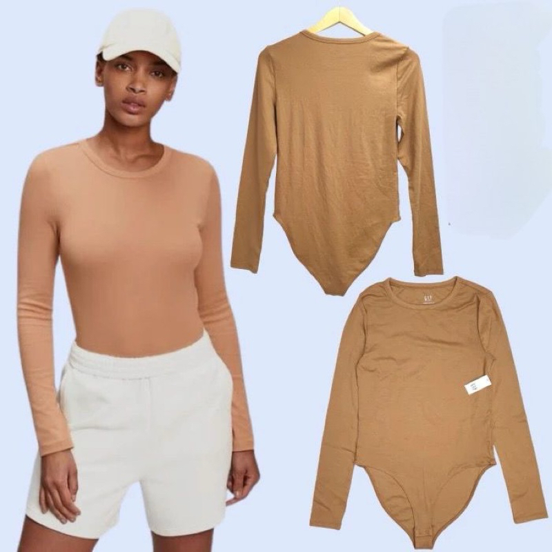GAP Modern Crewneck T-Shirt Bodysuit brown