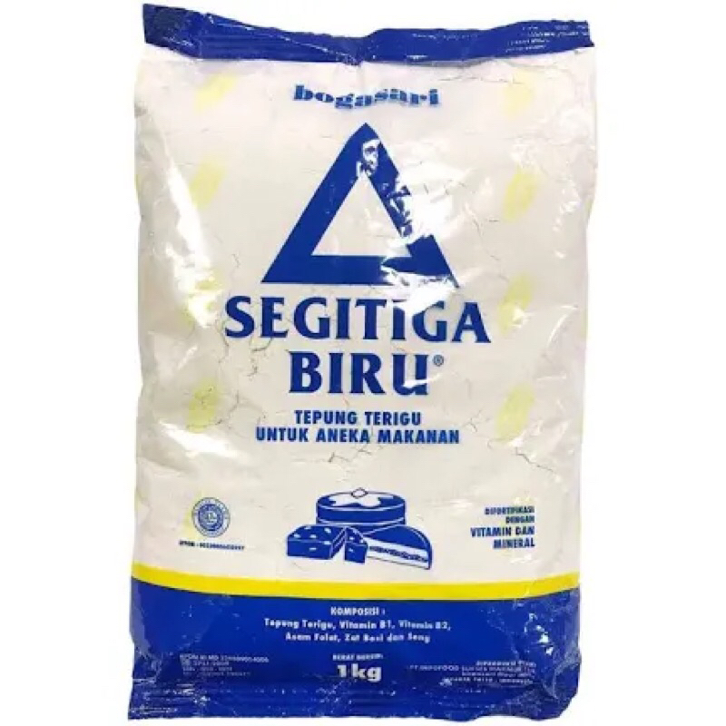 

Tepung Terigu Segitiga Biru 1kg Bogasari Protein Sedang