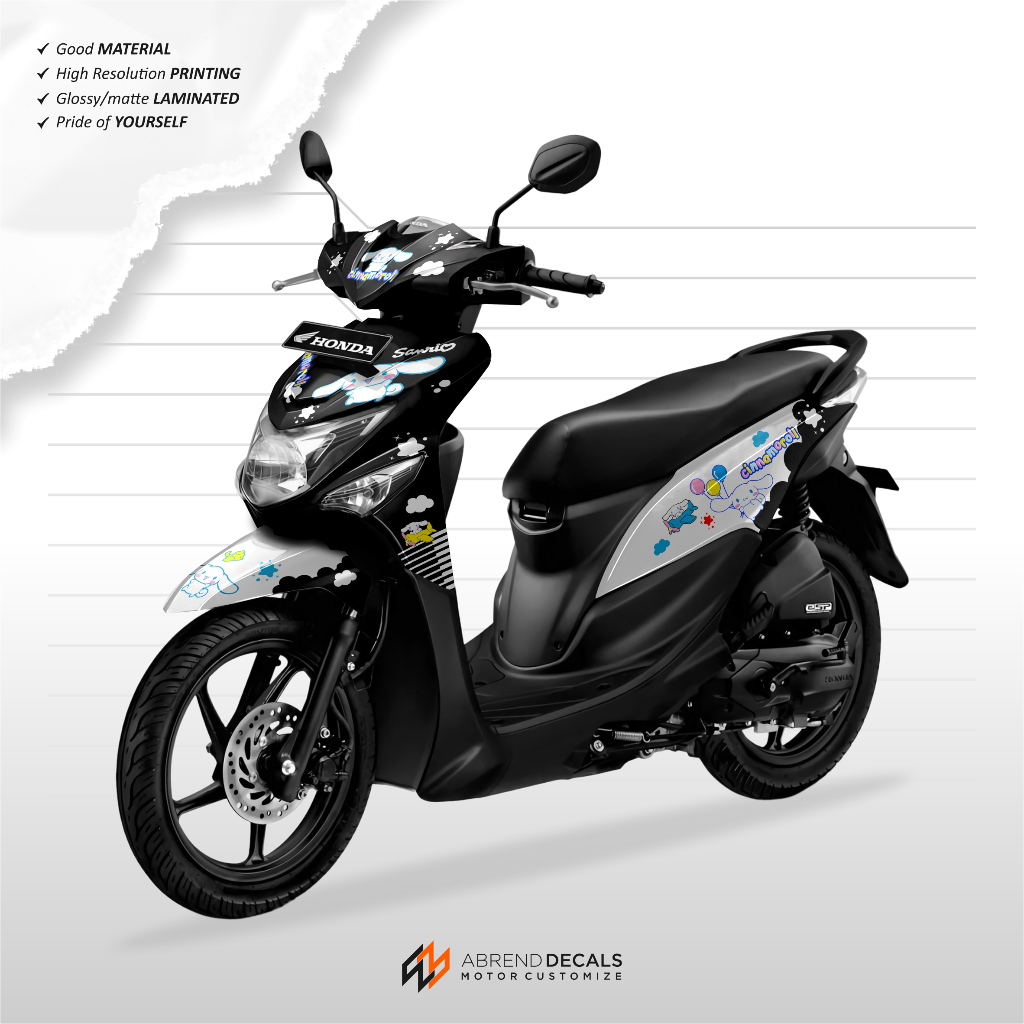 DECAL FULLBODY BEAT POP LIVERY CINNAMOROLL / STIKER MOTOR HONDA BEAT POP DESIGN CUSTOM