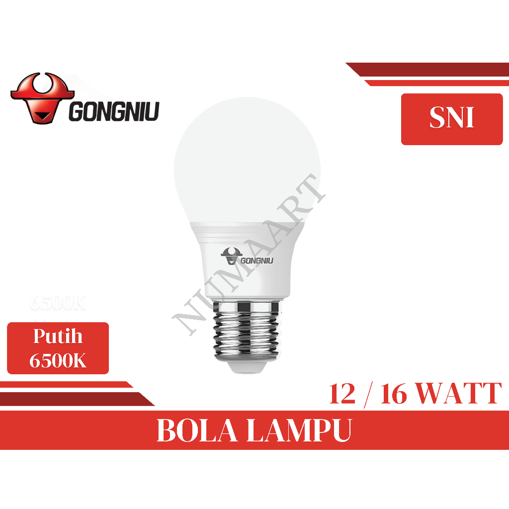 Gongniu GONEO G Bola Lampu LED E27 12W Cahaya Putih