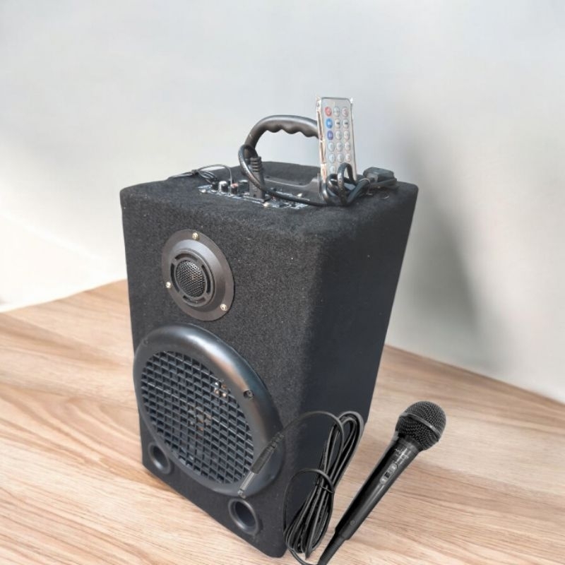 Free Mic Speaker Bluetooth 6 inch 8 inch murah karaoke bisa colok listrik atau aki 12 volt suara man