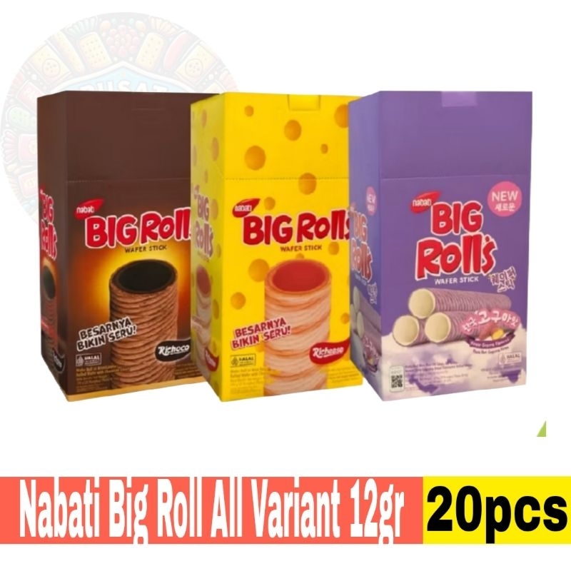 

Nabati BIG Rolls 12gr Box isi 20pcs All Variant Coklat / Keju / Goguma Richeese