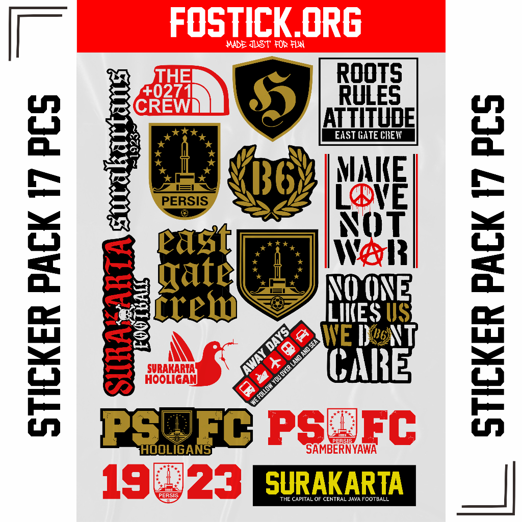 STICKER PACK PERSIS SOLO | STIKER PACK PERSIS SOLO [17pcs]