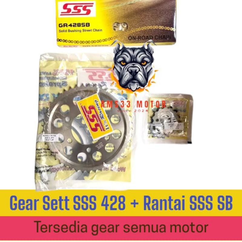 Gear Set SSS RX KING & Rantai SSS 428 SB Gold