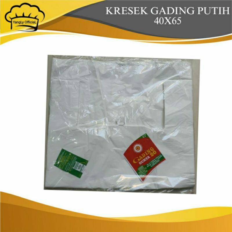 Task KRESEK GADING Ukuran 40x65 Warna Putih /HDPE UK 40 Tebal 02 / Kresek Besar